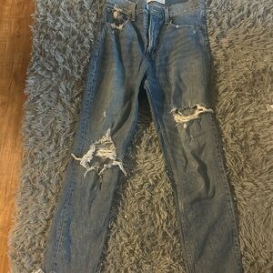 Distressed Blue Jeans